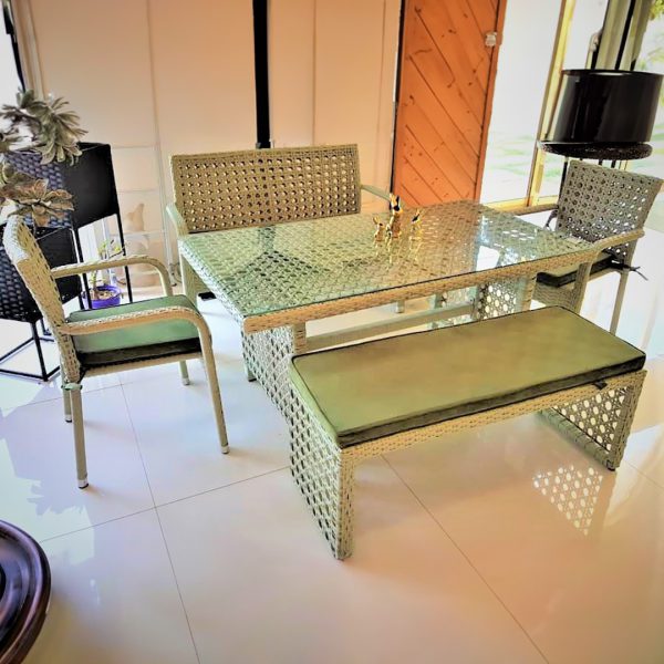 مبلمان دکورز 22 ست مبلمان ورونیکا مناسب تراس و آلاچیق ( 6 نفره + میز)