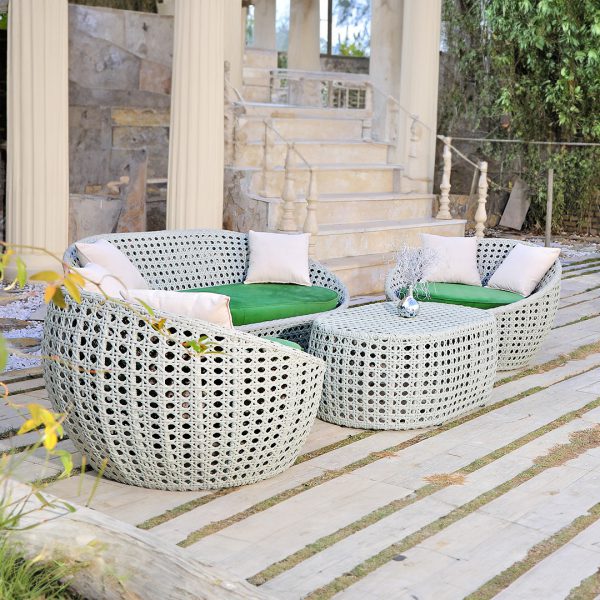 مبلمان کروی مدل مون (4 نفره + میز کافی)