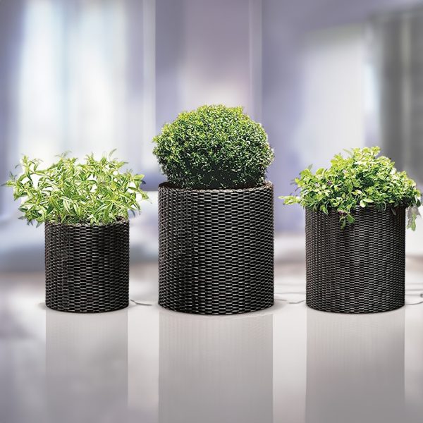 مبلمان دکورز 32 فلاورباکس دایره رتن مناسب فضای باز