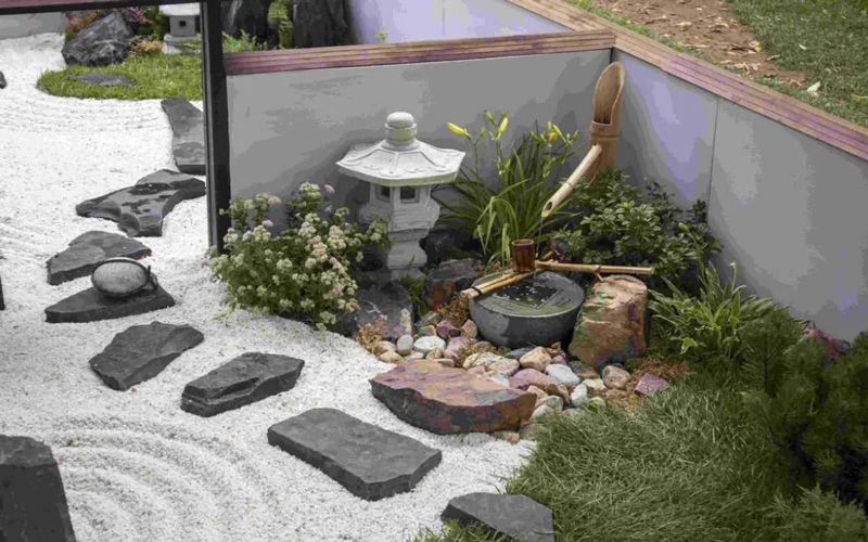 طراحی-باغ-ژاپنی-در-حیاط-کوچک