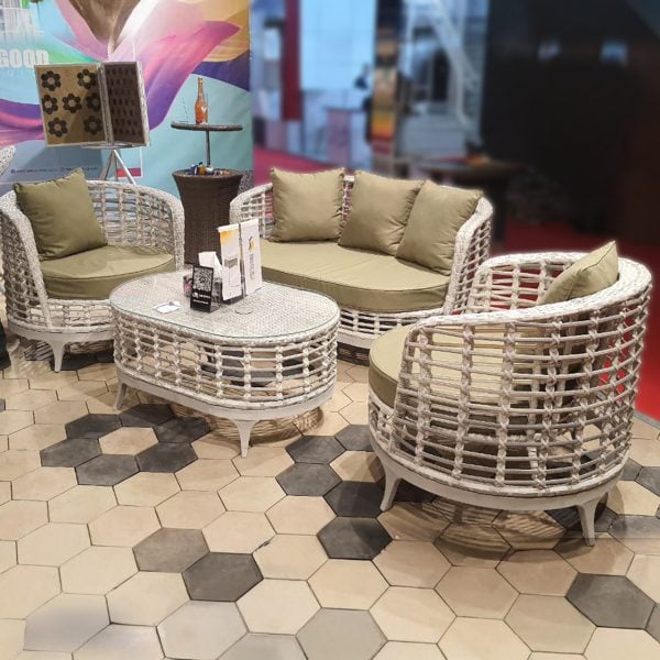 ست مبلمان باغی سوفیا (4 نفره + میز کافی)